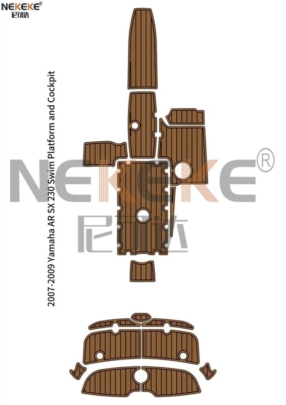 2007-2009 Yamaha AR230 SX230 Swim Platform Cockpit EVA Faux Teak Marine Deck Mat Flooring Pad
