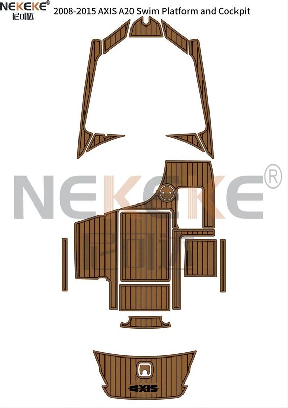 2008-2015 Axis A20 Wakeboard Boat Swim Platform Cockpit EVA Faux Teak Deck Mat Flooring Pad