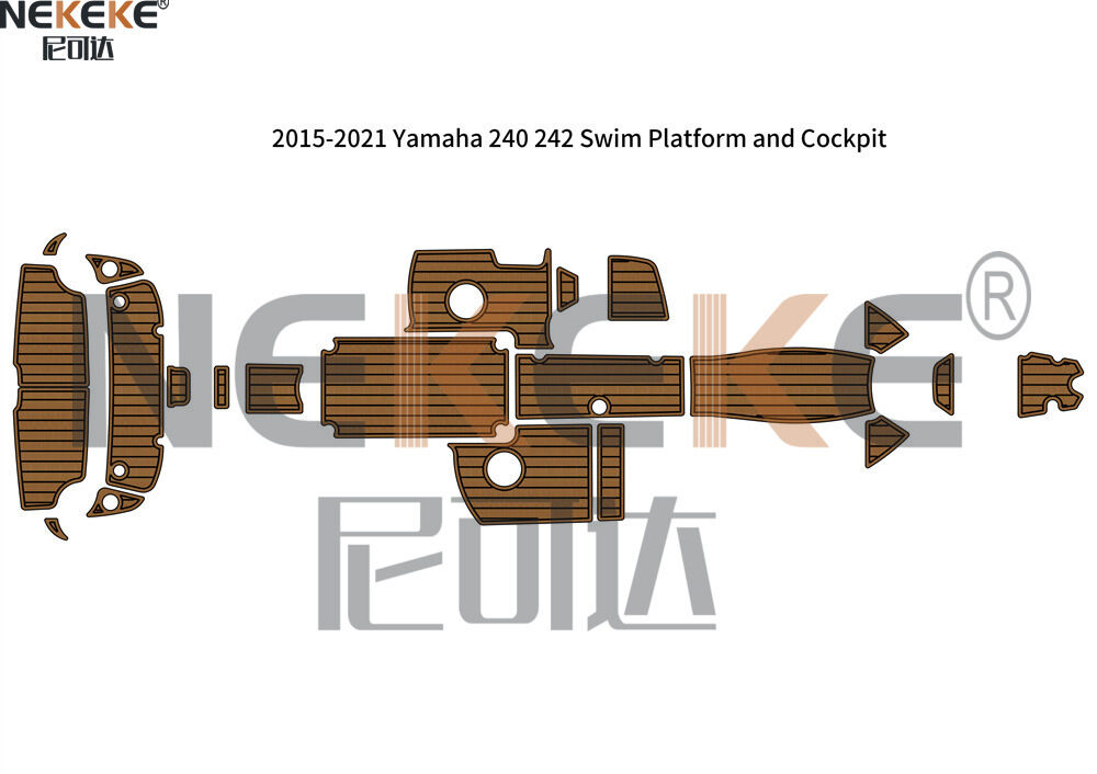 2015-2020 Yamaha 240 242 Jet Boat Swim Platform Cockpit EVA Faux Teak Deck Mat Flooring Pad