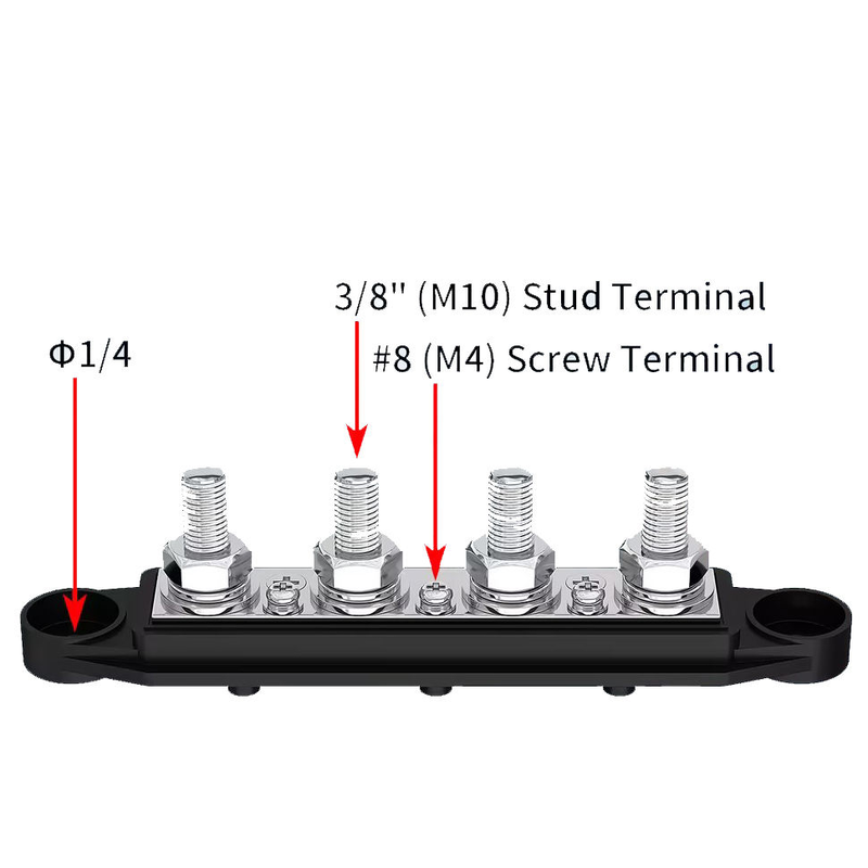 BB1931-6P Waterproof 6 Way Marine Bus Bar with Nickel Plated Copper for Power Distribution