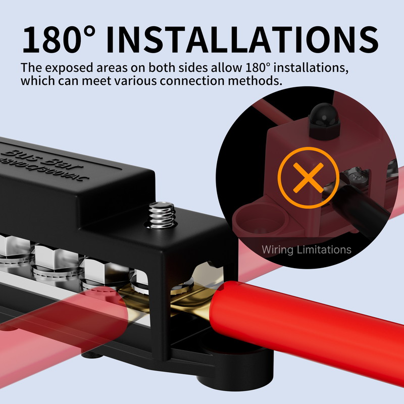 BB1931-6P Waterproof 6 Way Marine Bus Bar with Nickel Plated Copper for Power Distribution