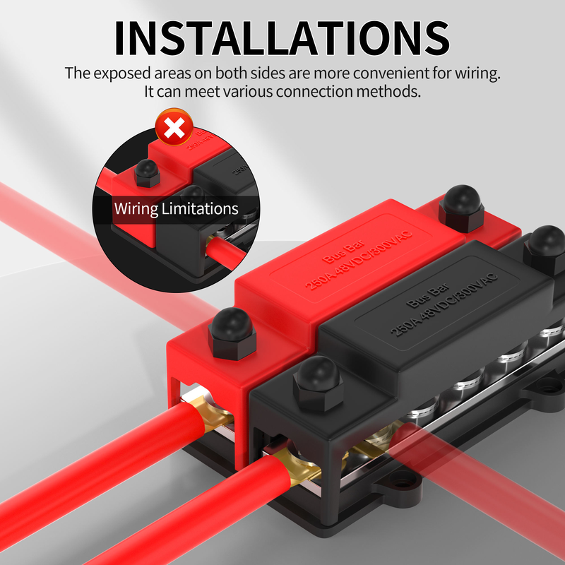 BB1931-12P Waterproof 12 Way Marine Bus Bar with Flame Retardant Cover for Power Distribution