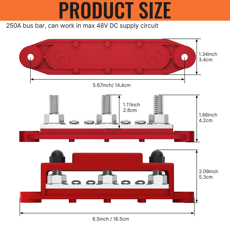 BB1931-13P 13 Way Waterproof Marine Bus Bar with Nickel Plated Copper for Power Distribution
