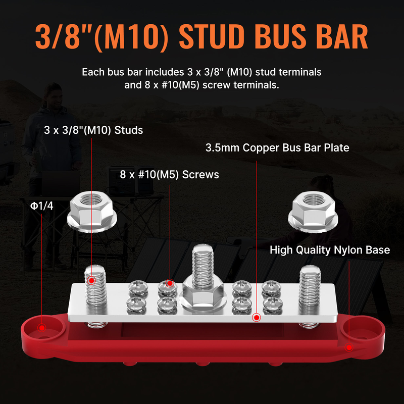 BB1931-13P 13 Way Waterproof Marine Bus Bar with Nickel Plated Copper for Power Distribution