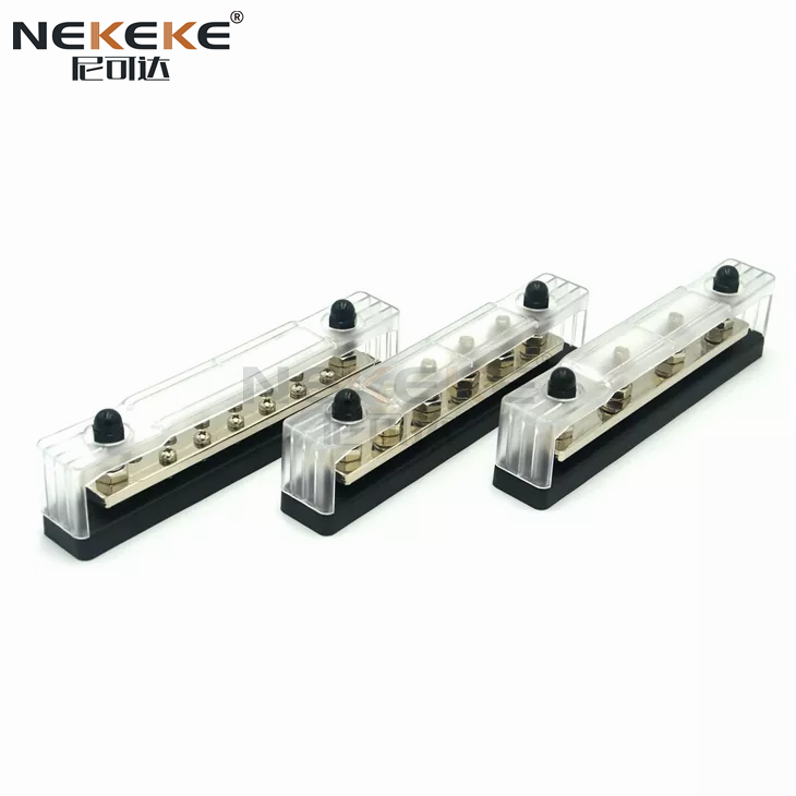 BB2107 Heavy Duty 150A Rated Current Bus Bar with Tin-Plated Copper and Flame Retardant ABS Terminal Block
