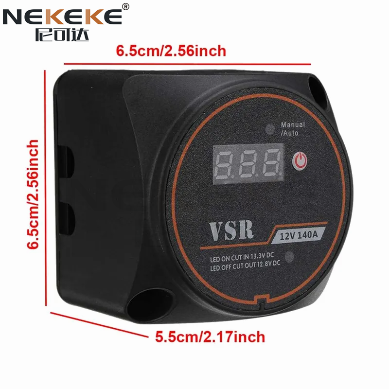 Nylon 140A Dual Battery VSR Isolator Switch Voltage Sensitive Relay for Marine and RV 12V Systems