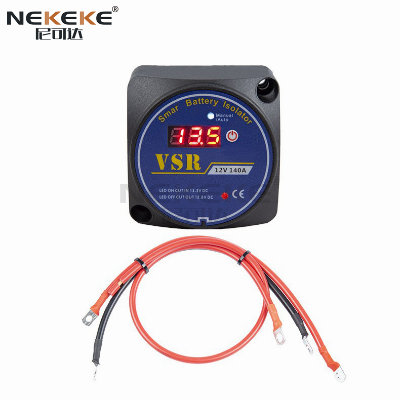 Nylon Blue 2 Pole VSR Isolator Switch Voltage Sensitive Relay Dual Battery Isolator Switch for Marine Boat RV