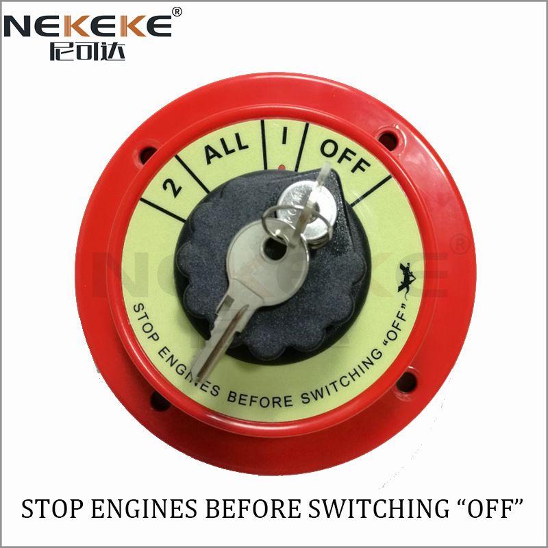Key Lock Marine Battery Isolator Switch IP67 Waterproof 300A Continuous Rating Battery Disconnect Switch