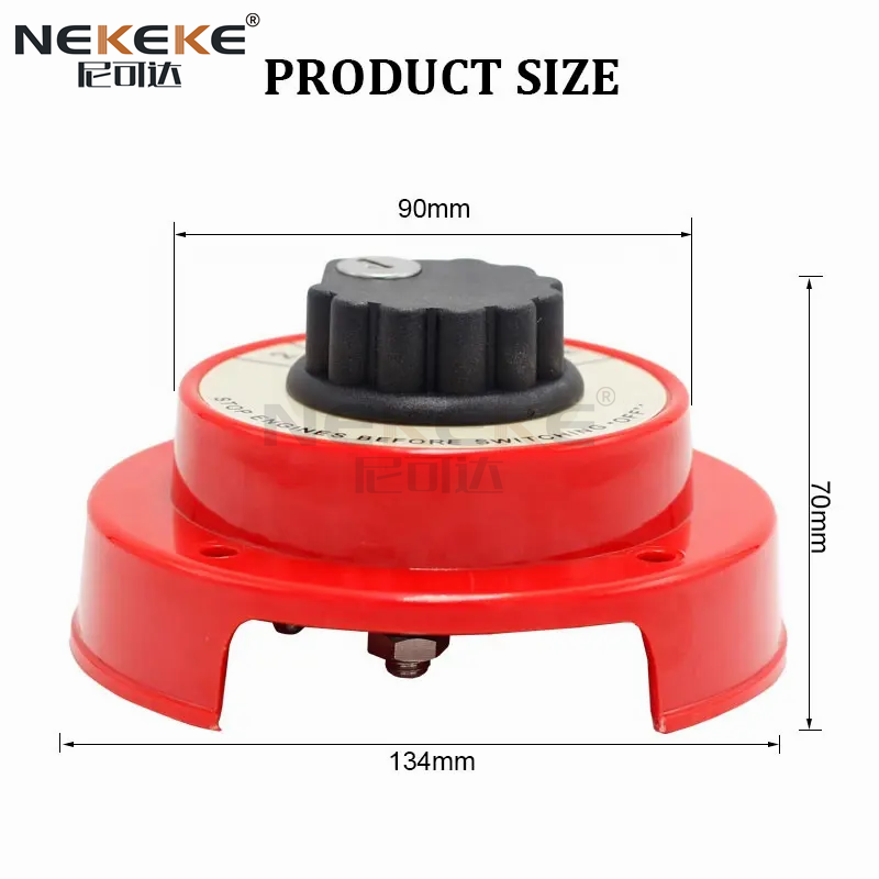 Key Lock Marine Battery Isolator Switch IP67 Waterproof 300A Continuous Rating Battery Disconnect Switch