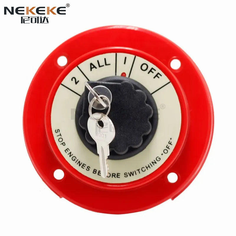 Key Lock Marine Battery Isolator Switch IP67 Waterproof 300A Continuous Rating Battery Disconnect Switch