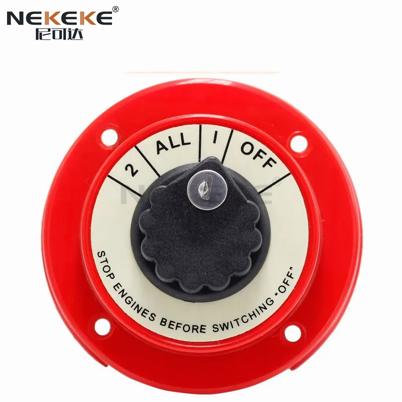 Key Lock Marine Battery Isolator Switch IP67 Waterproof 300A Continuous Rating Battery Disconnect Switch