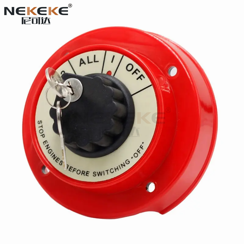 Key Lock Marine Battery Isolator Switch IP67 Waterproof 300A Continuous Rating Battery Disconnect Switch