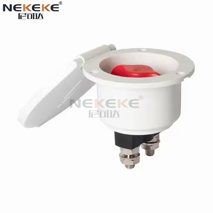 White 6-32V Marine Battery Isolator Switch IP66 Battery Disconnect Switch for Yacht RV Van