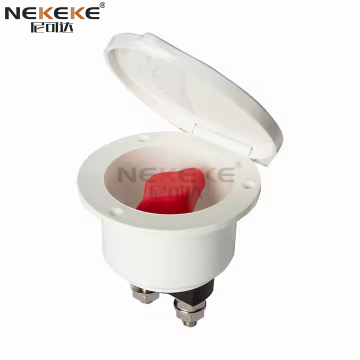 White 6-32V Marine Battery Isolator Switch IP66 Battery Disconnect Switch for Yacht RV Van