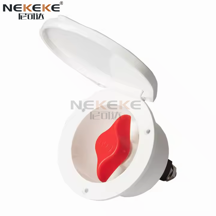 White 6-32V Marine Battery Isolator Switch IP66 Battery Disconnect Switch for Yacht RV Van