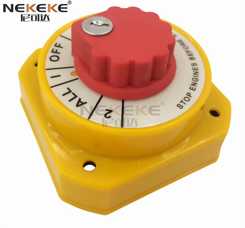 Key Lock Marine Battery Isolator Switch 250A Continuous Rating 2-ALL-1-OFF Battery Disconnect Switch