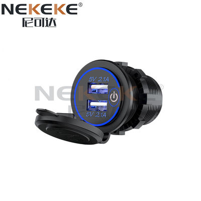 Dual USB Marine Power Socket 4.2A Boat Power Outlet With Blue LED Indicator