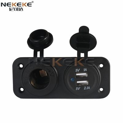 12v Marine Cigarette Lighter Socket With Two Hole Panel IP68 Waterproof CE ROHS
