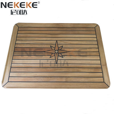 Handcrafted Rectangular Marine Teak Sliding Table Top , Yacht Wood Table Top