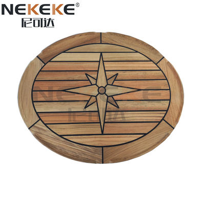 16mm Thickness Oval Marine Teak Table Top 440x580mm For Boat Yacht RV