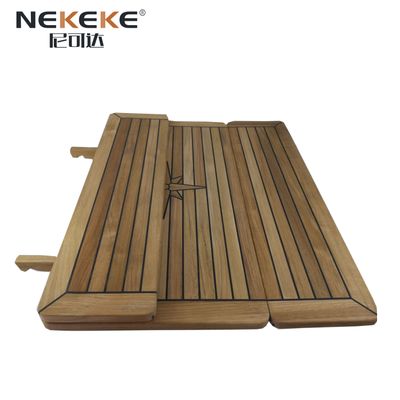 Marine Use Folding Teak Table Top 22mm Thick Natural Untreated Teak Finish