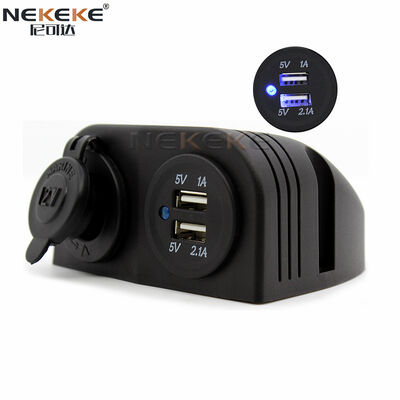 12V-24V Marine Power Socket with Dual USB Ports and IP68 Waterproof Rating for Boats and Cars
